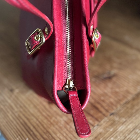 Vintage COACH Legacy Small Market Tote Red Leather 9846 EUC - Picture 11 of 17